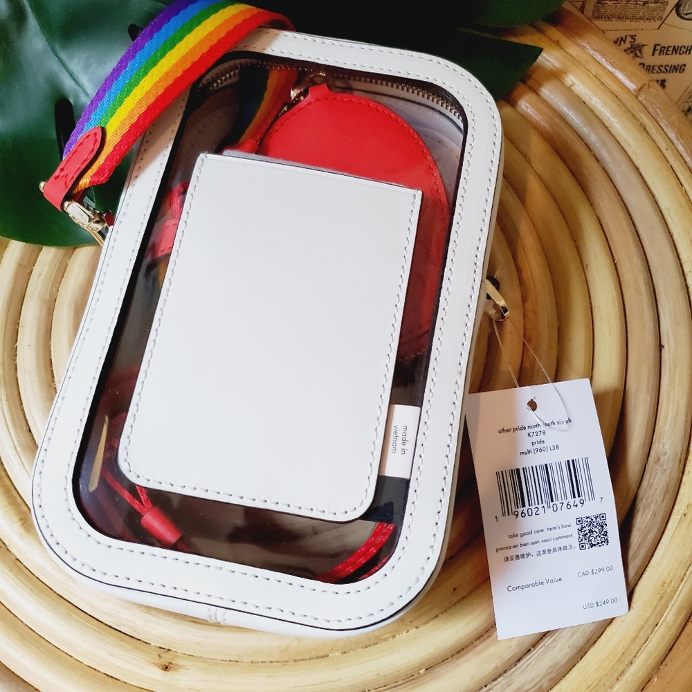 🆕 North south phone crossbody with heart coin purse crossbody pride rainbow - Picture 3 of 4